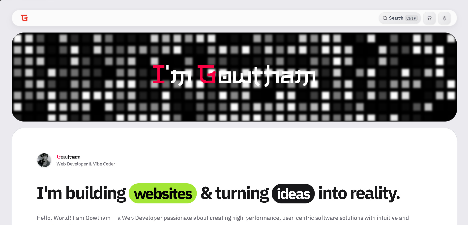 Welcome to gowthamdev.me